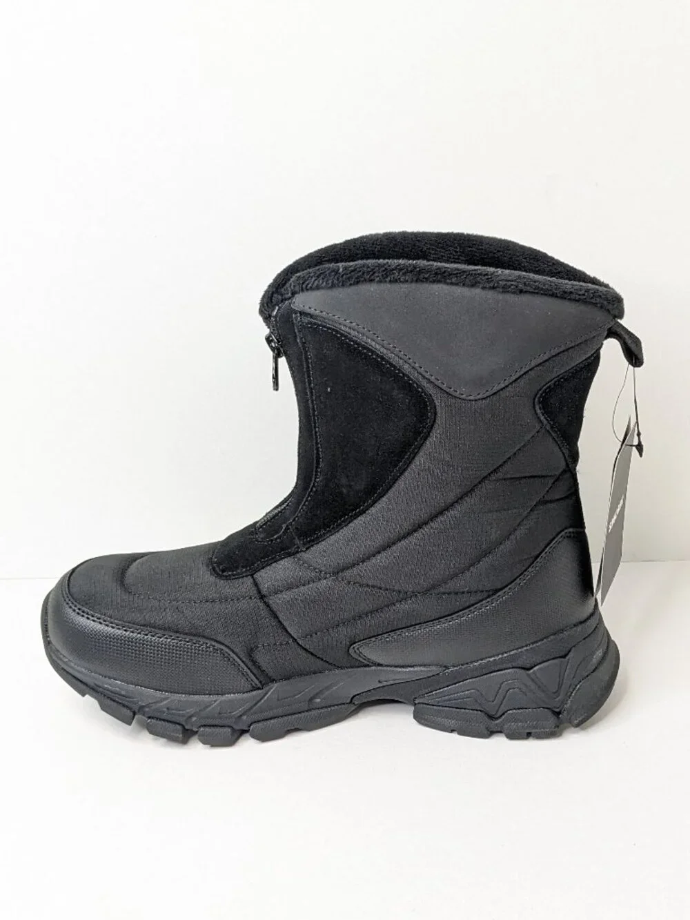 Shulook Waterproof Faur Fur Lined Winter Boots Black Mens 7